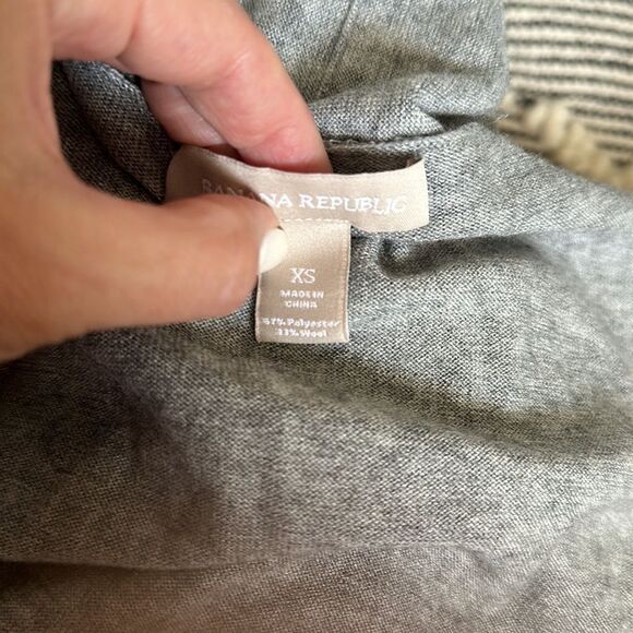 Banana Republic sz XS heathered grey wool blend open front cardigan - Picture 6 of 6